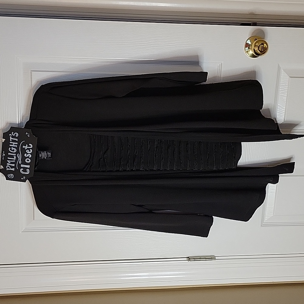 Lifestyle Attitude by Larry Levine Petite XL Black Blouse Layered Look